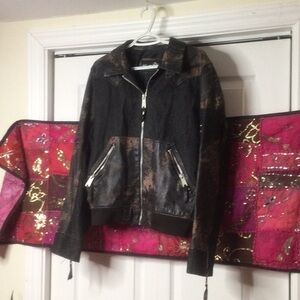 Unique denim vinyl design jacket